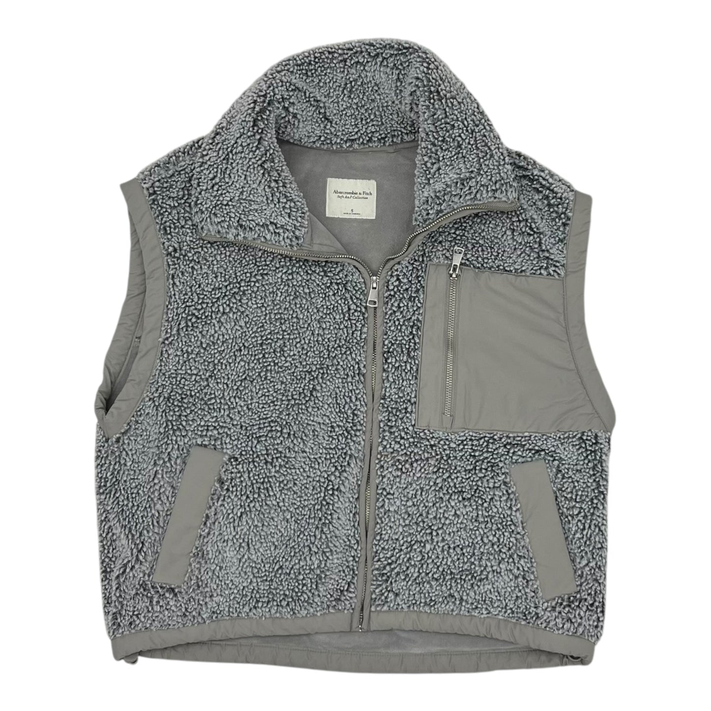 Vest Faux Fur & Sherpa By Abercrombie And Fitch In Grey, Size:S