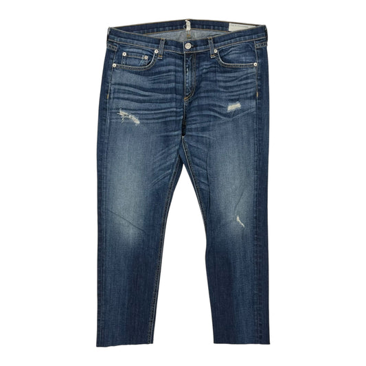 Jeans Straight By Rag And Bone In Blue Denim, Size:10
