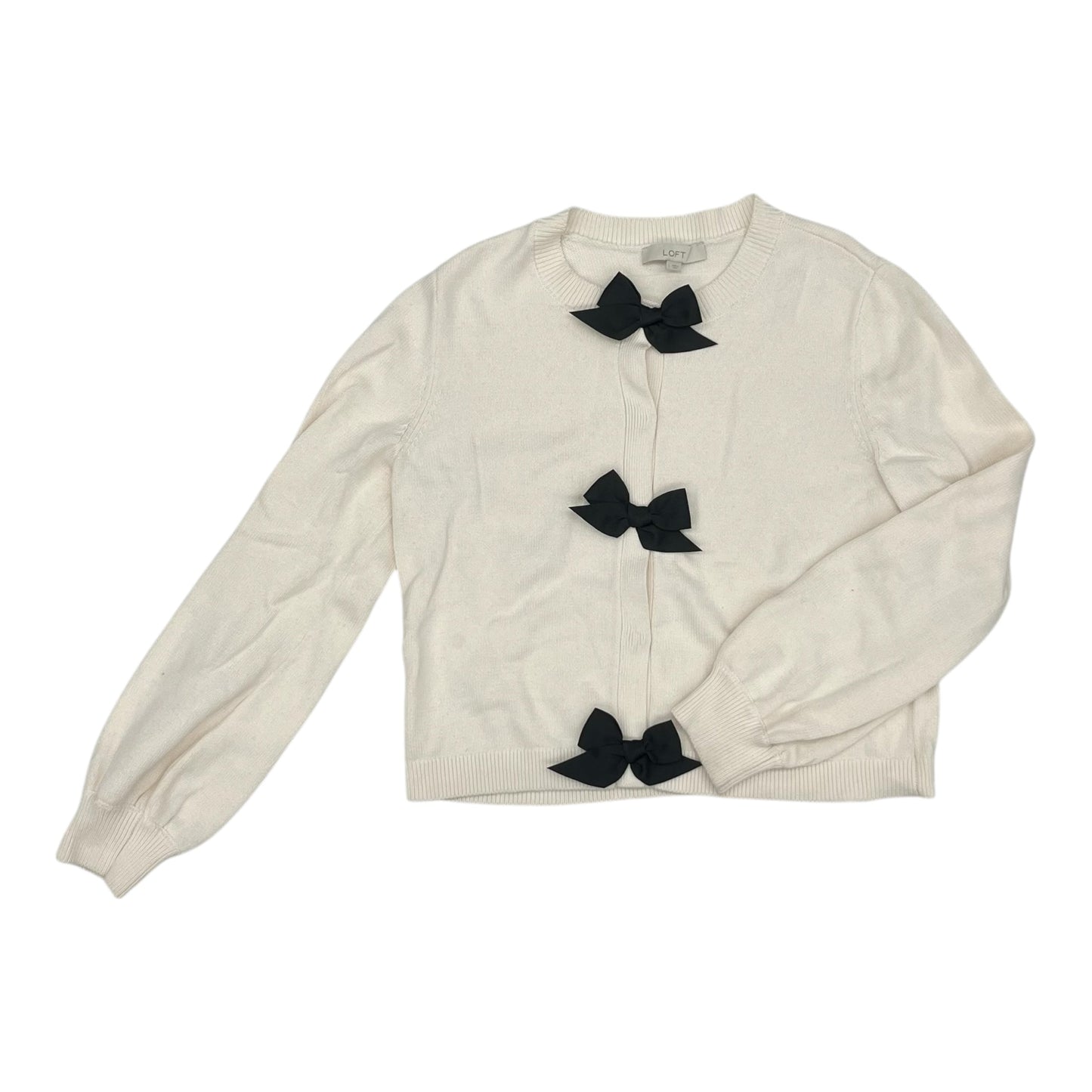 Sweater Cardigan By Loft In Tan, Size:L