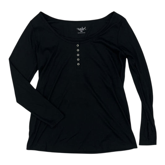 Nursing Top Ls By Isabel Maternity In Black, Size:Xl