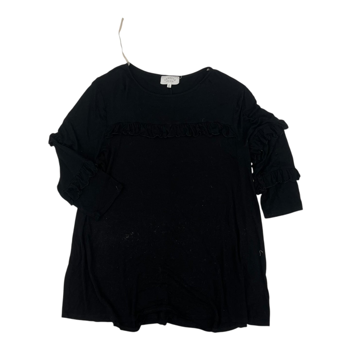 Top 3/4 Sleeve By Clothes Mentor In Black, Size:2X