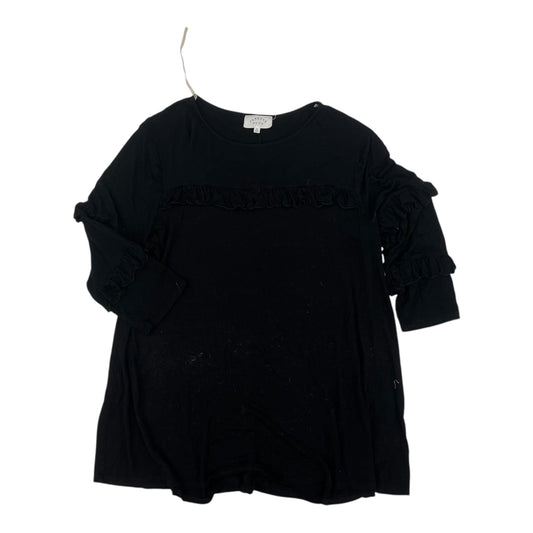 Top 3/4 Sleeve By Clothes Mentor In Black, Size:2X