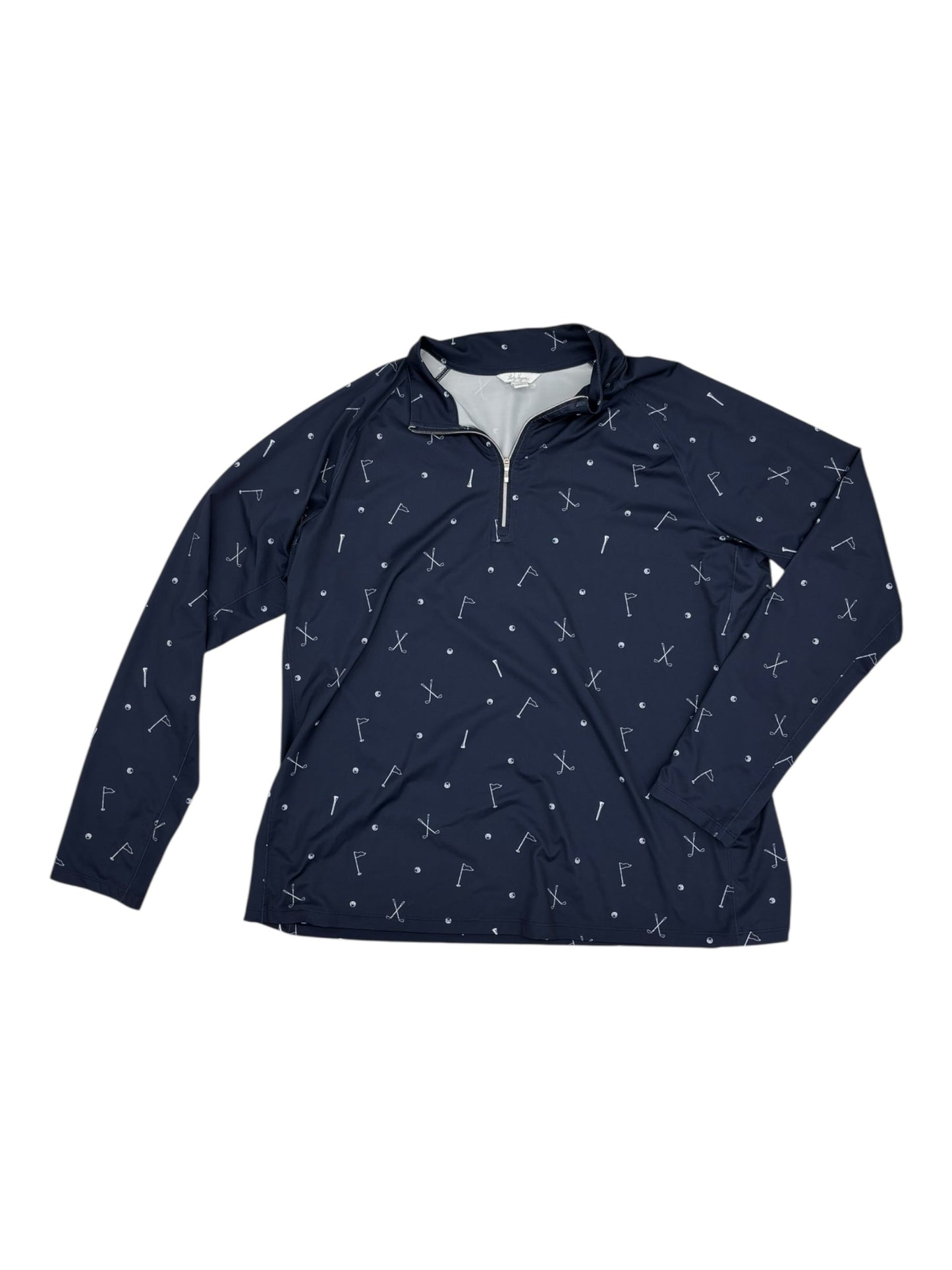 Athletic Top Ls Collar By Lady Hagen In Navy, Size:Xxl