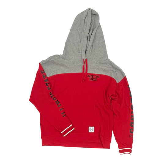 Athletic Sweatshirt Hoodie By Pink In Grey & Red, Size:L