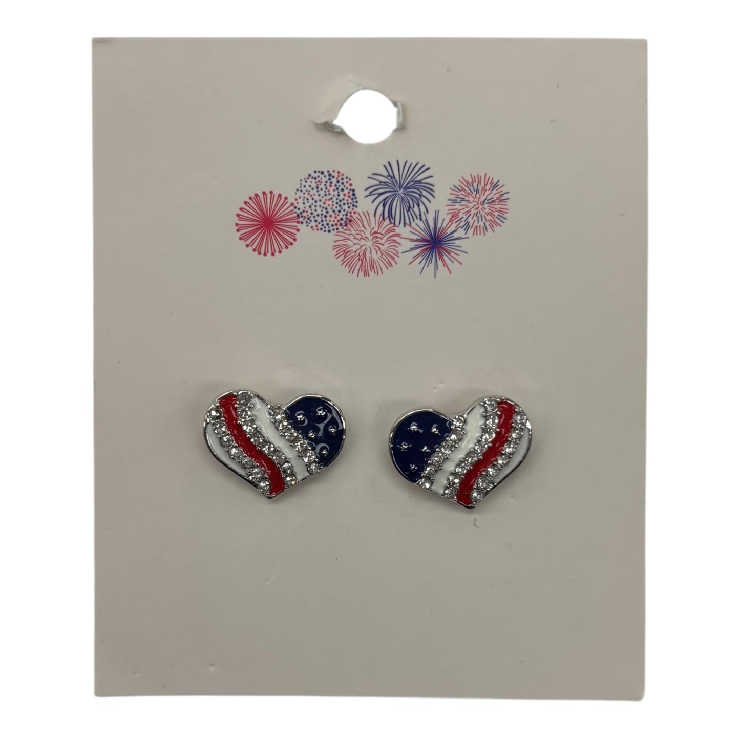 EARRINGS STUD by CME in BLUE & RED & WHITE