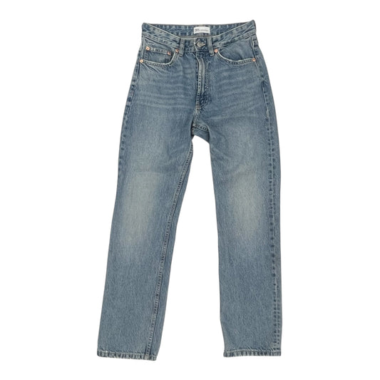 Jeans Straight By Zara In Blue Denim, Size:6