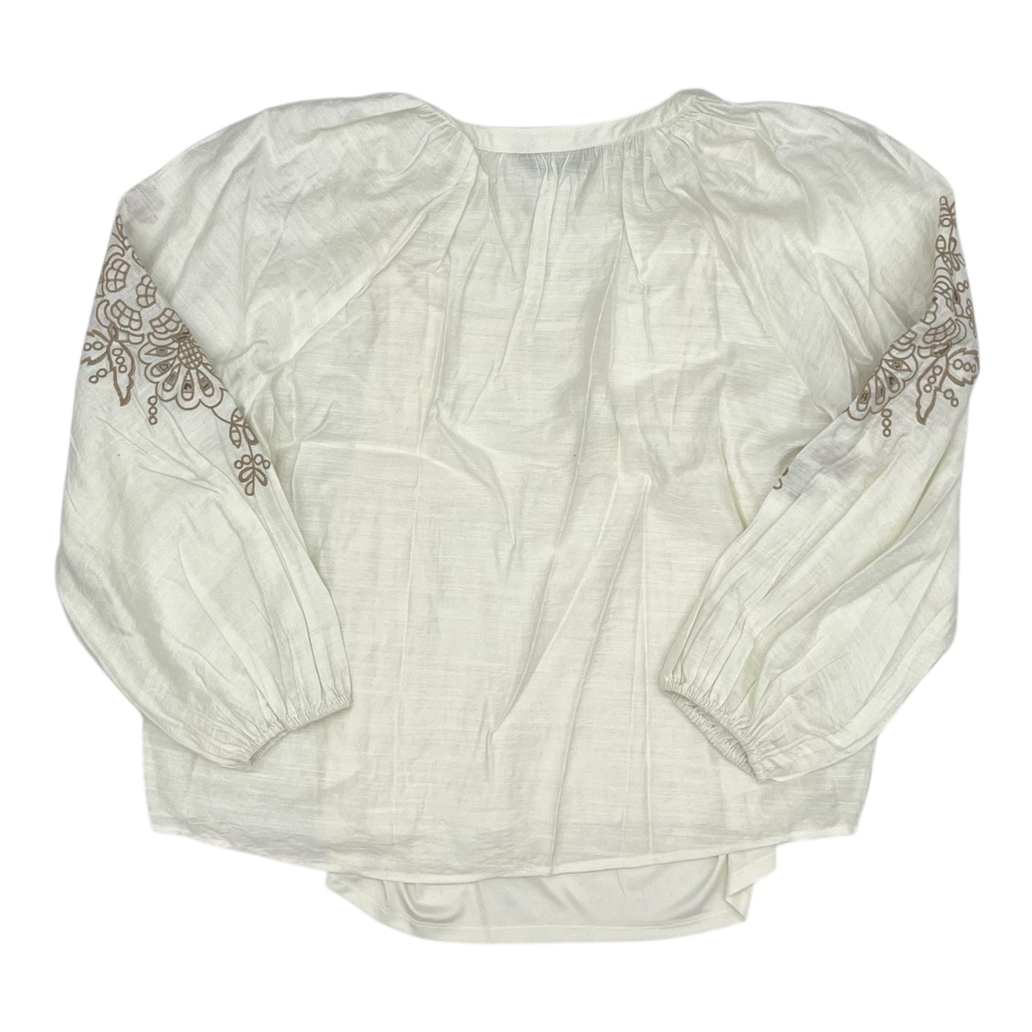 Blouse Ls By Simply Vera In Cream, Size:Xl