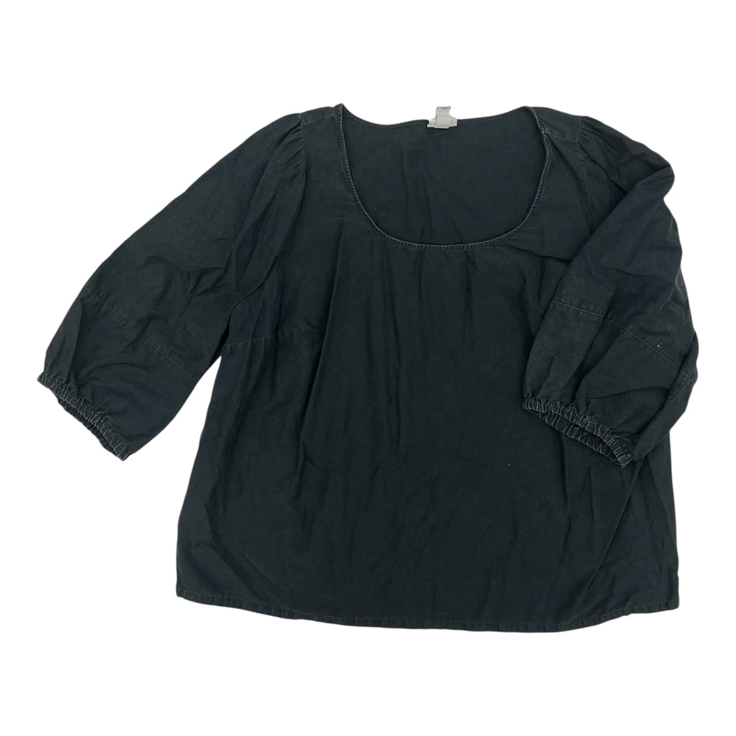Blouse 3/4 Sleeve By Ava & Viv In Black, Size:2X