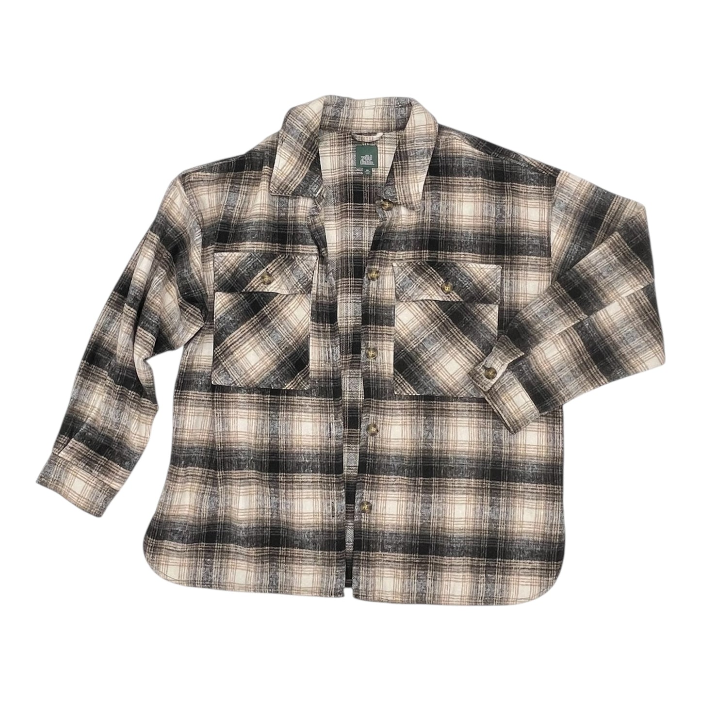 Jacket Shirt By Wild Fable In Black & Brown, Size:Xxl