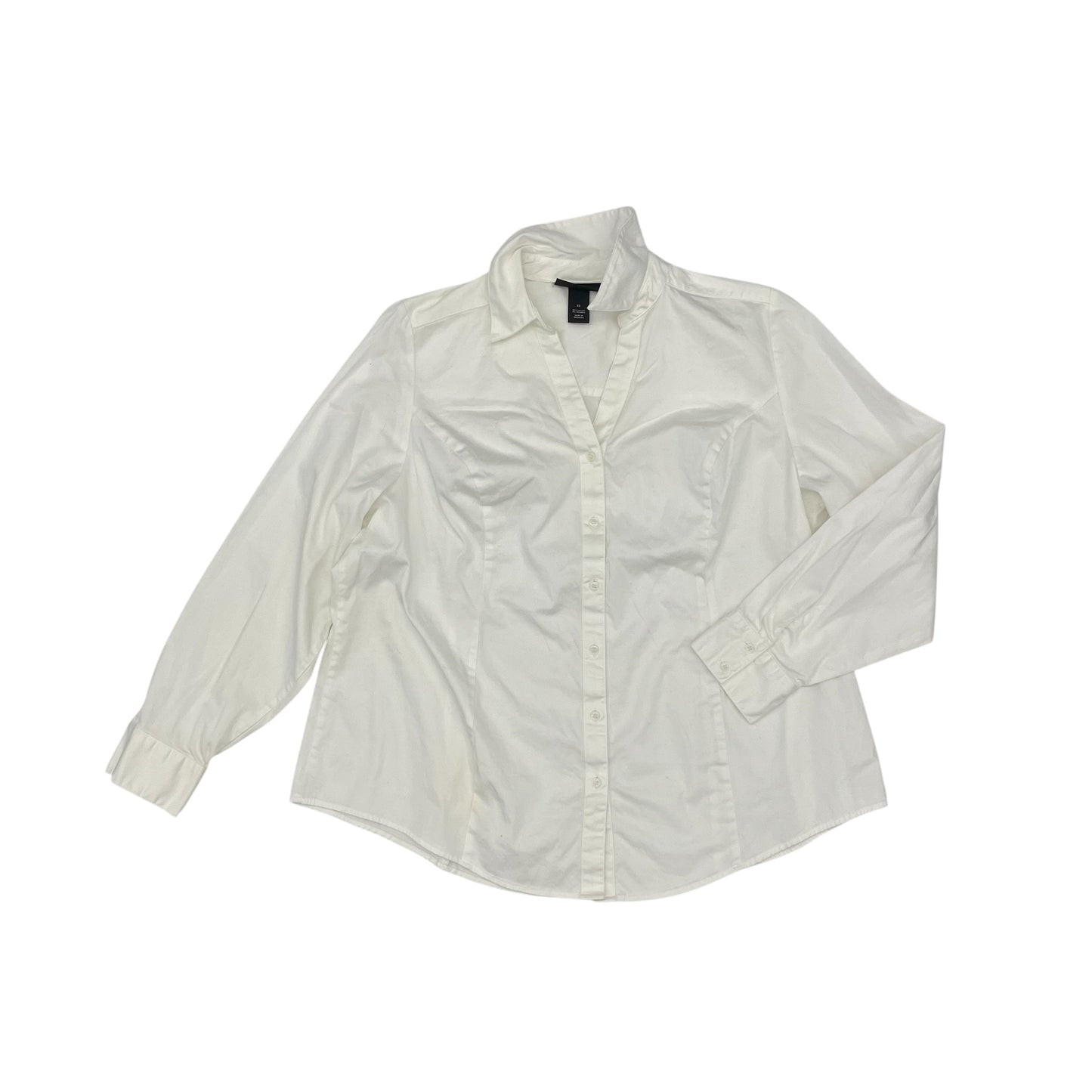 Blouse Ls By Lane Bryant In White, Size:3X