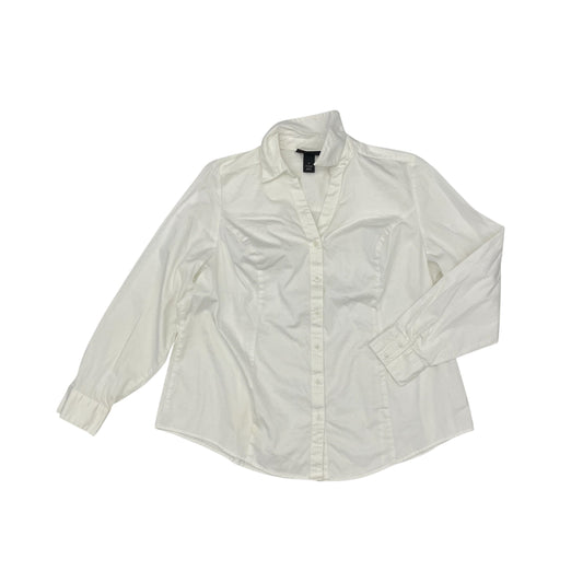 Blouse Ls By Lane Bryant In White, Size:3X