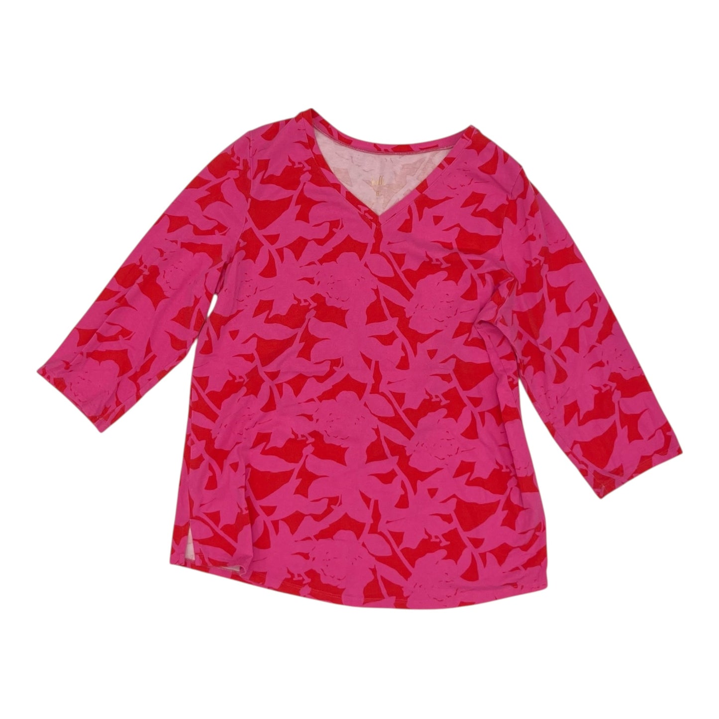 Top 3/4 Sleeve By Belle By Kim Gravel In Floral Print, Size:M