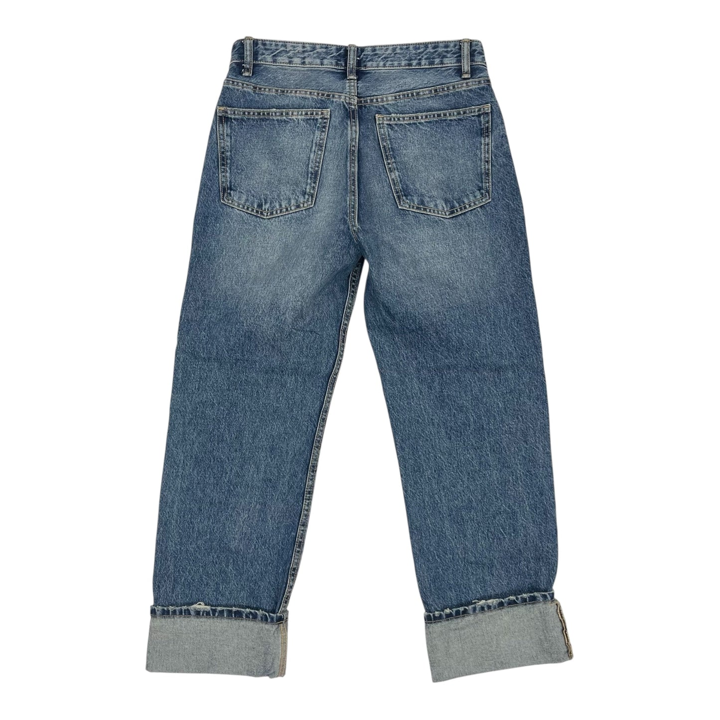 Jeans Straight By Zara In Blue Denim, Size:6
