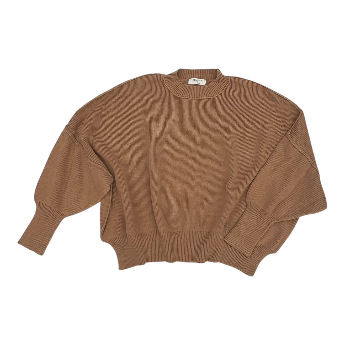 Sweater By Zenana In Brown, Size:Xl