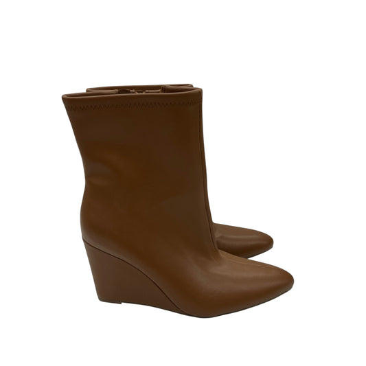 Boots Ankle Heels By A New Day In Tan, Size:9.5
