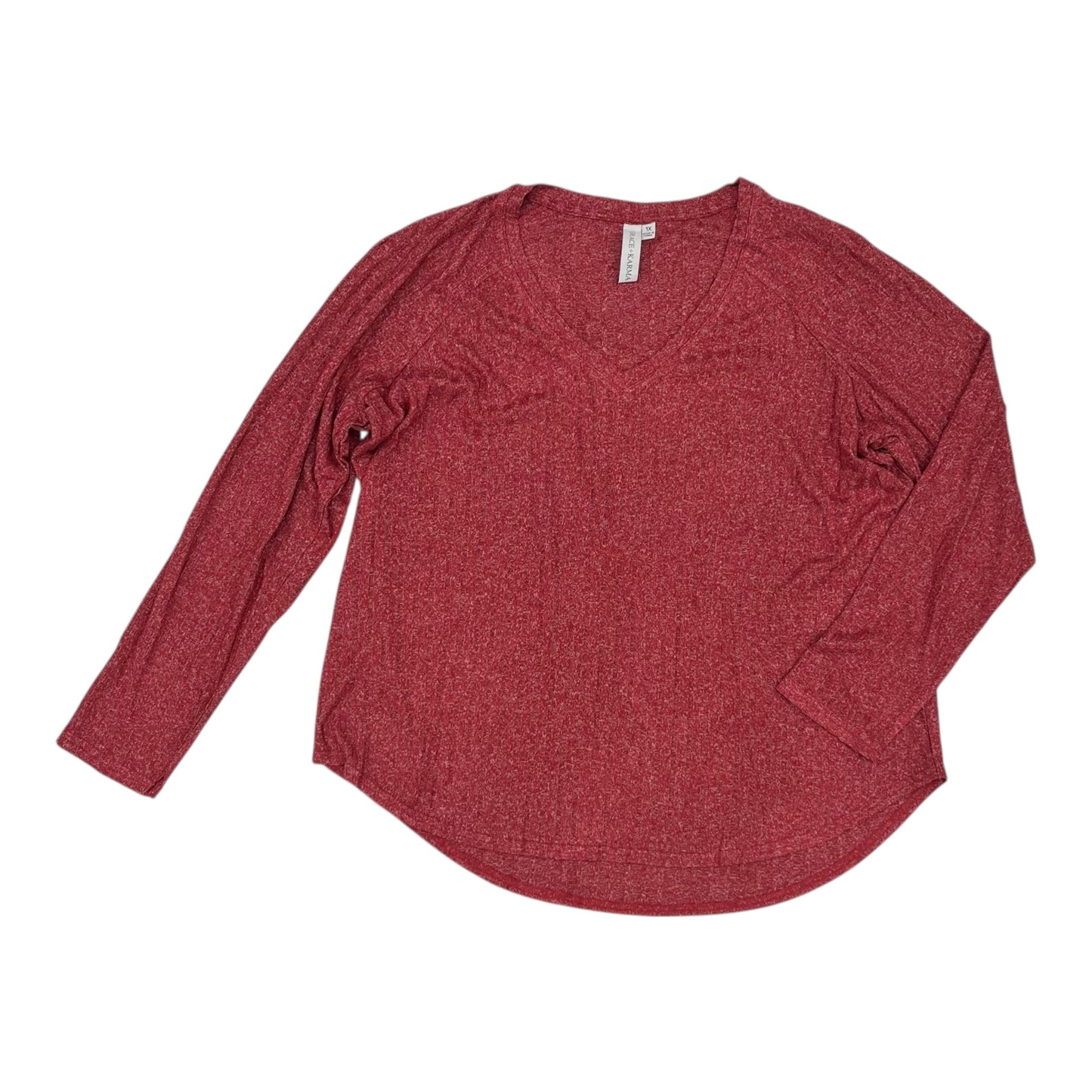 Top Ls By Grace + Karma In Red, Size:1X