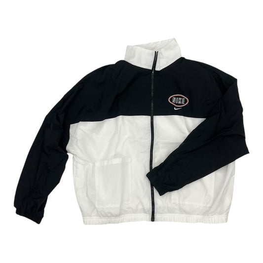Athletic Jacket By Nike In Black & White, Size:Xl