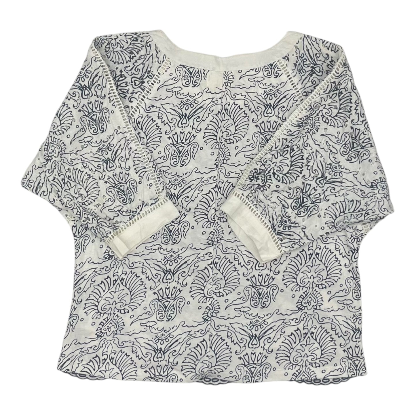 Blouse Ss By Maeve In Blue & White, Size:S