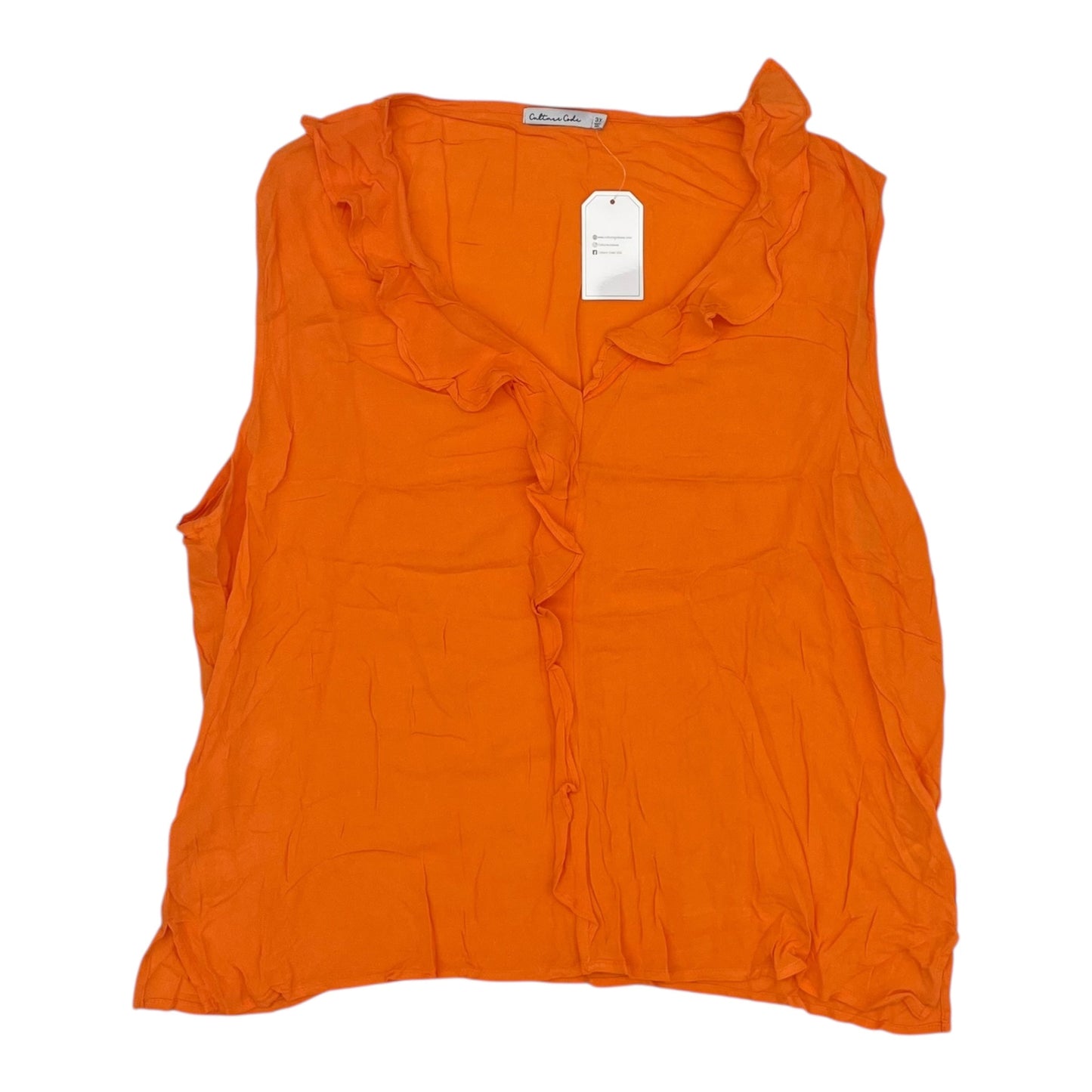 Blouse Sleeveless By Clothes Mentor In Orange, Size:3X