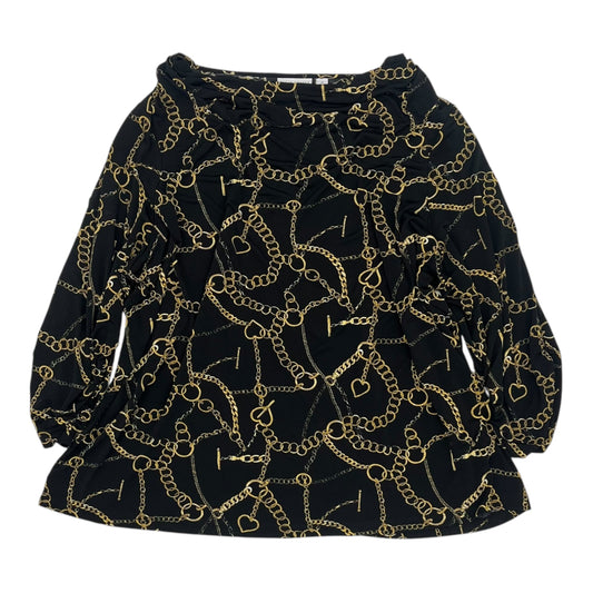 Blouse 3/4 Sleeve By Susan Graver In Black, Size:3X