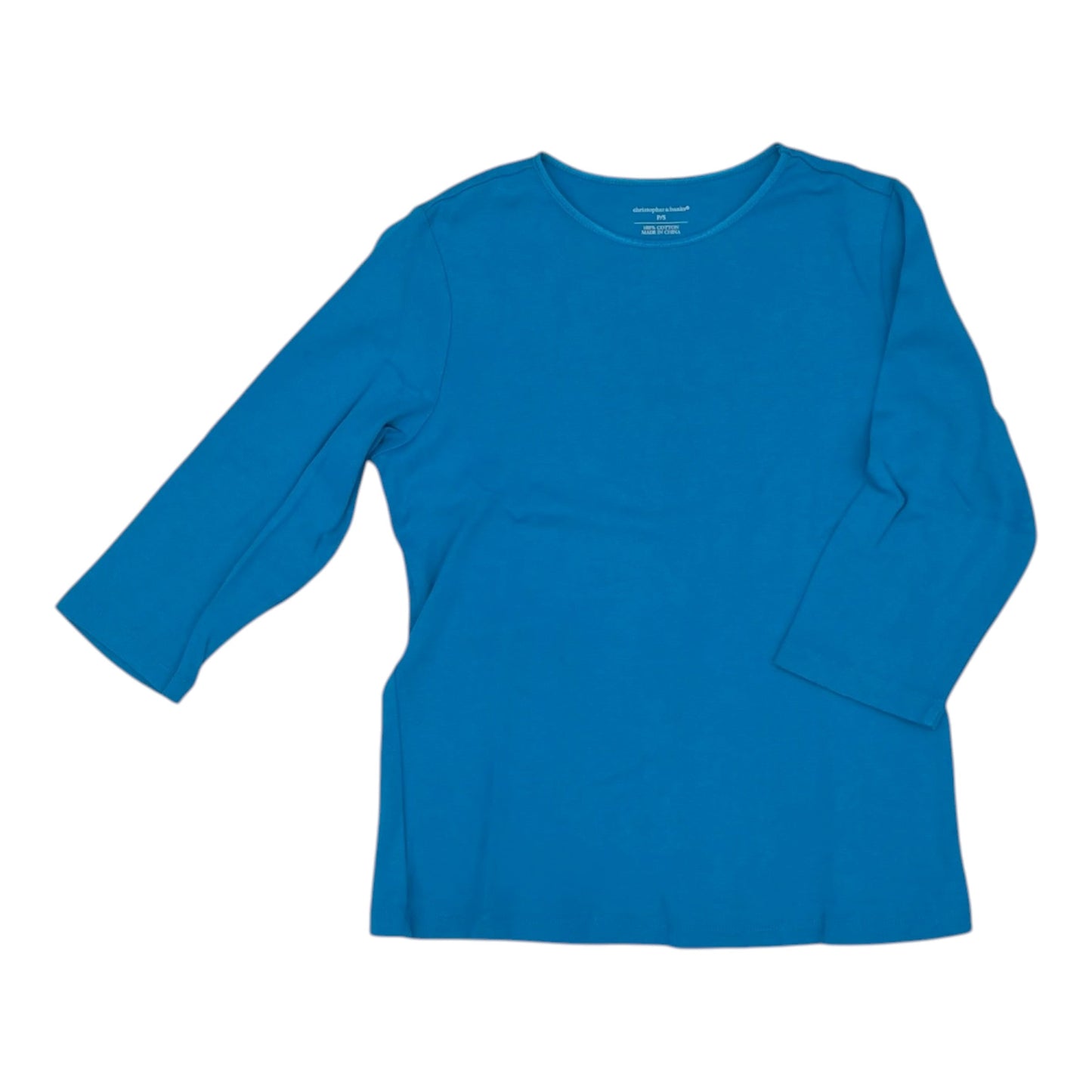 Top 3/4 Sleeve Basic By Christopher And Banks In Blue, Size:S