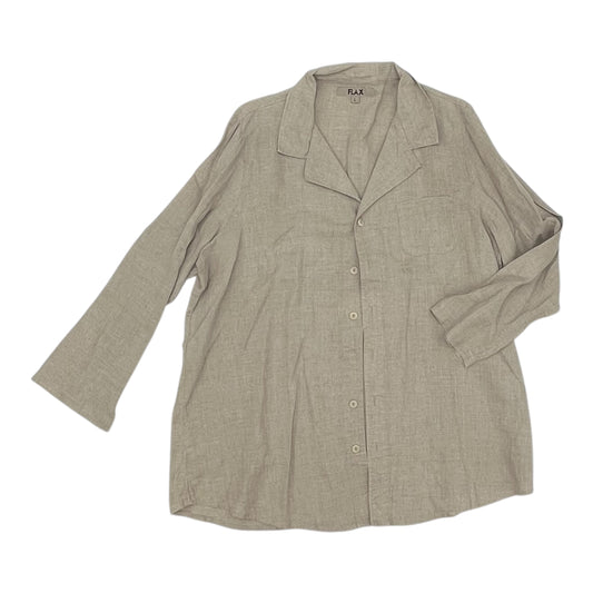 Blouse Ls By Flax In Tan, Size:L