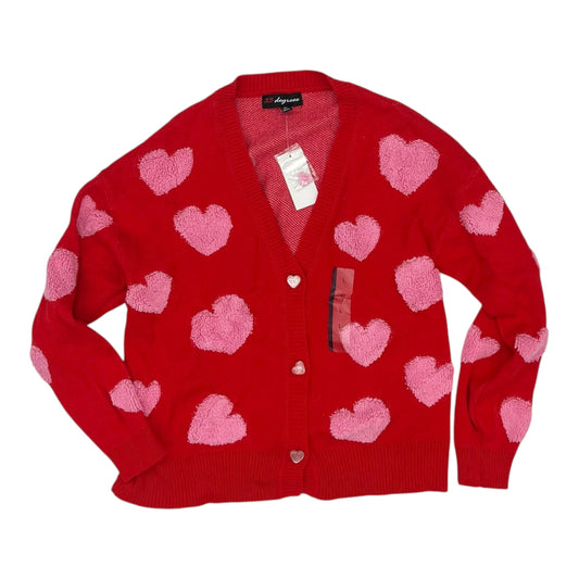Sweater Cardigan By Clothes Mentor In Pink & Red, Size:L