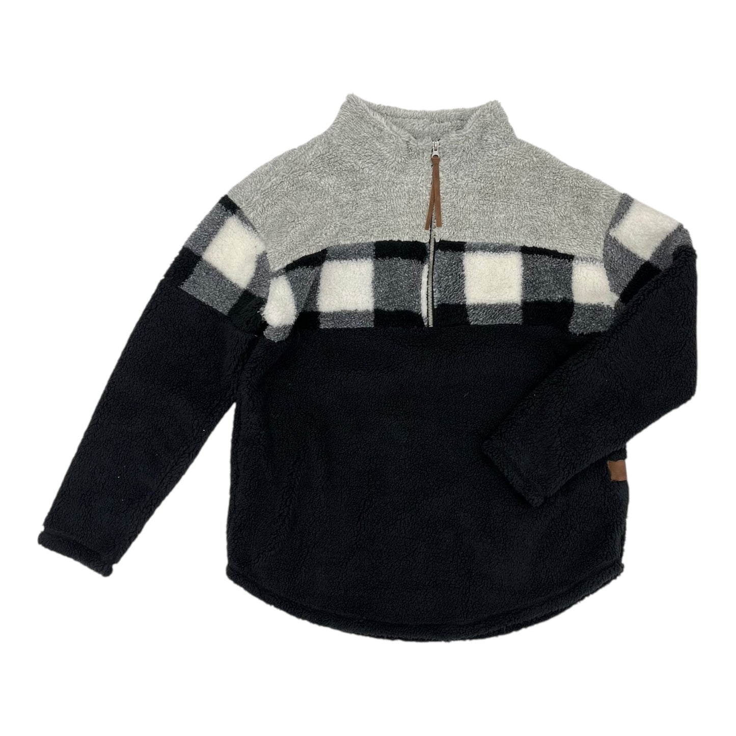 Sweatshirt Collar By Maurices In Black & Grey, Size:L