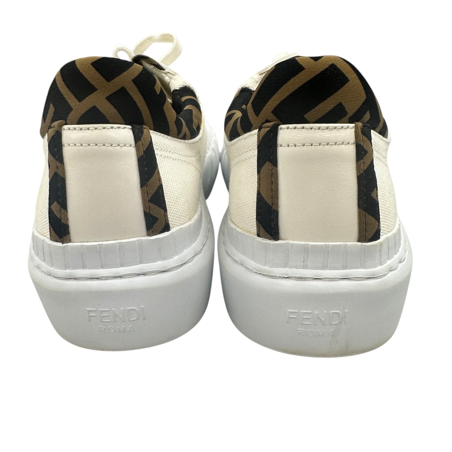 Shoes Luxury Designer By Fendi In White, Size:7.5