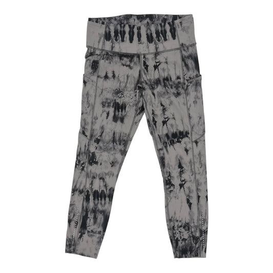 Athletic Leggings Capris By Lululemon In Black & Grey, Size:M