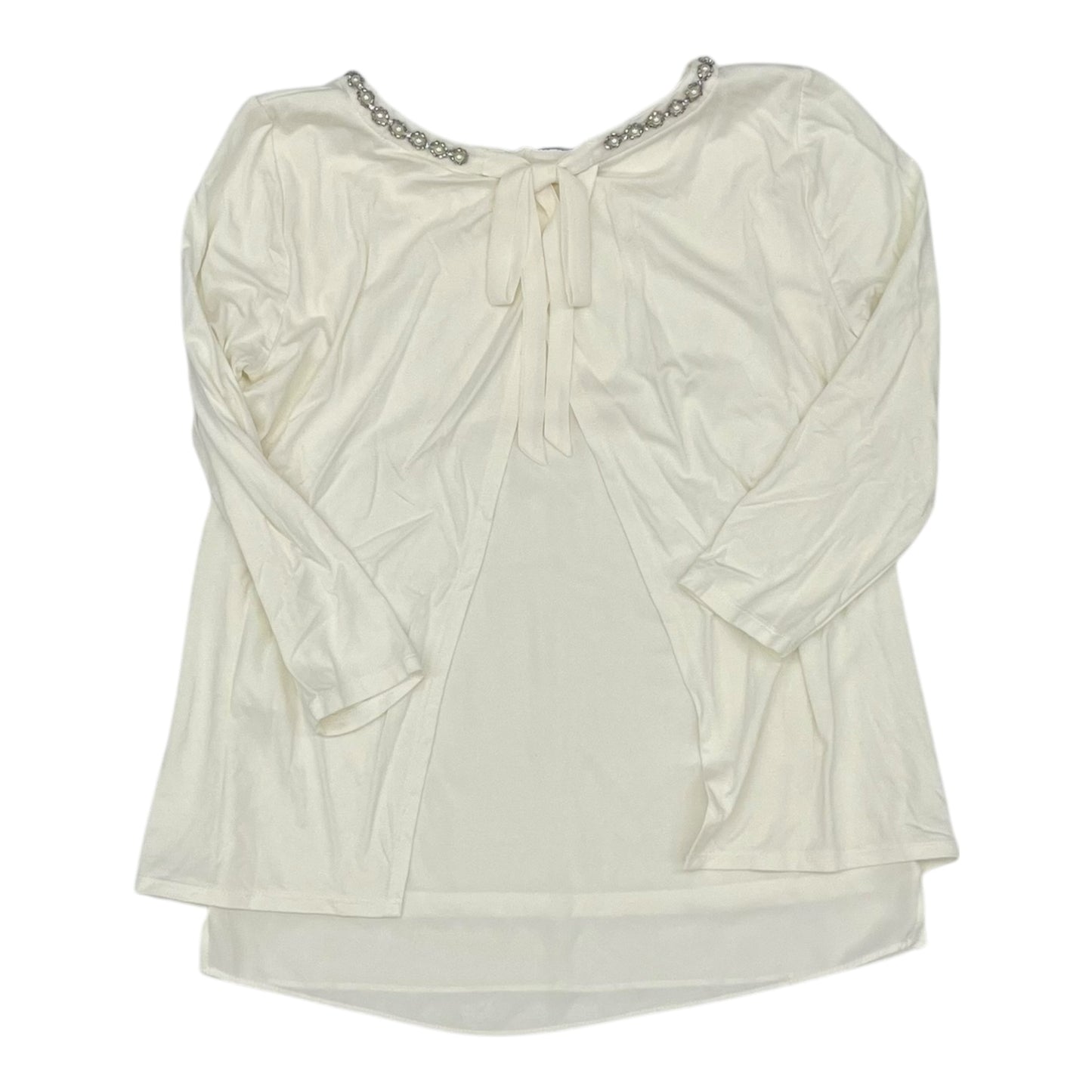 Top 3/4 Sleeve By White House Black Market In Cream, Size:Xs
