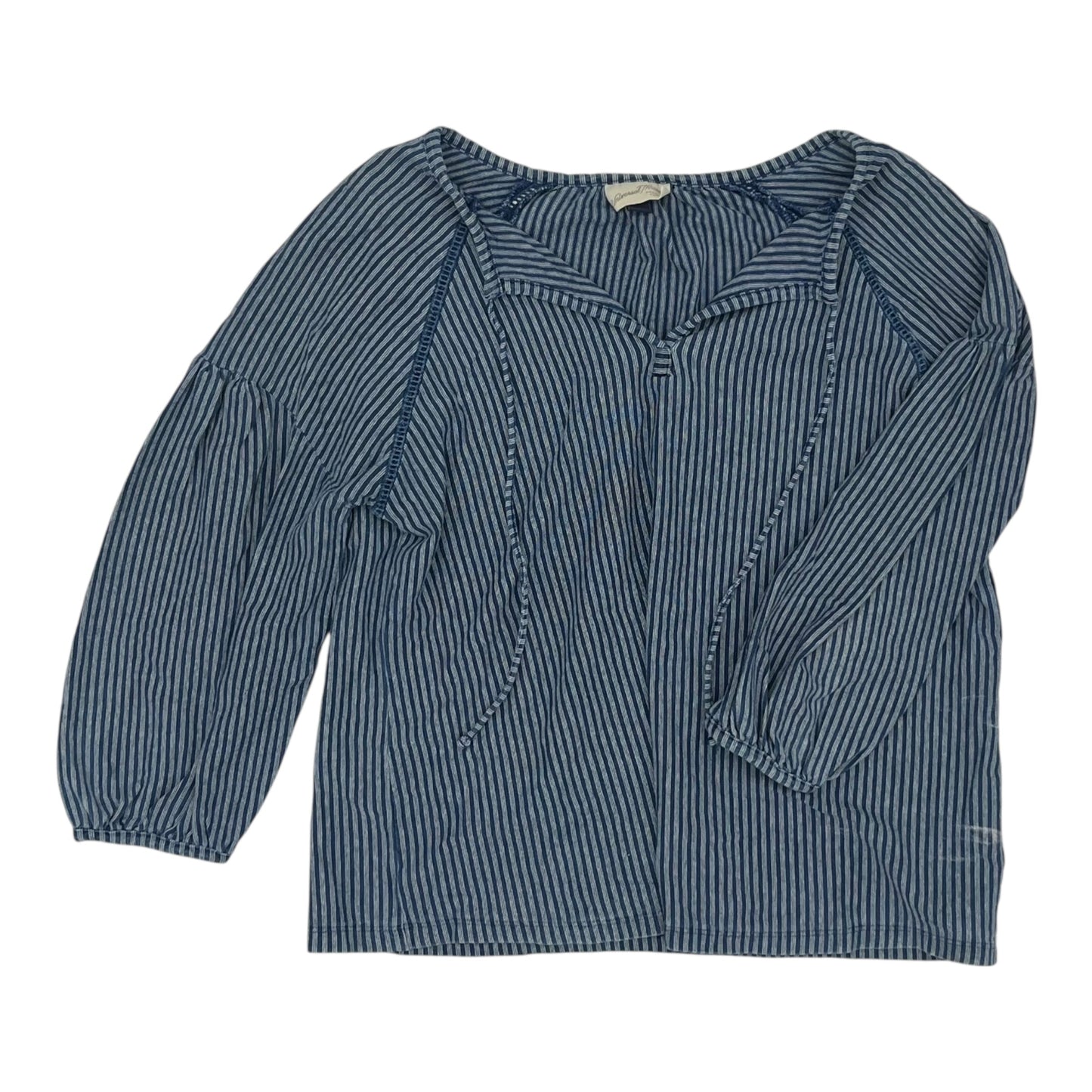 Blouse 3/4 Sleeve By Universal Thread In Blue, Size:M