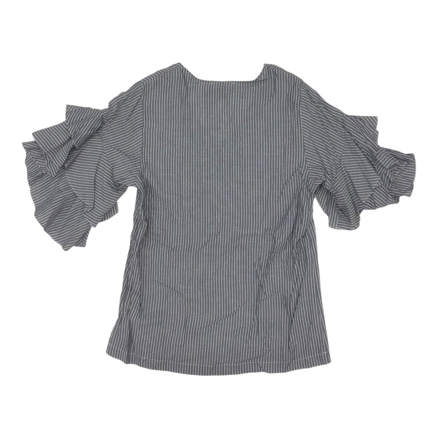 BLOUSE 3/4 SLEEVE by KAREN KANE In BLUE & WHITE, Size: S