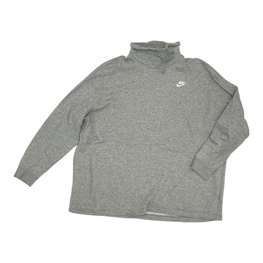 Athletic Sweatshirt Collar By Nike Apparel In Grey, Size:L