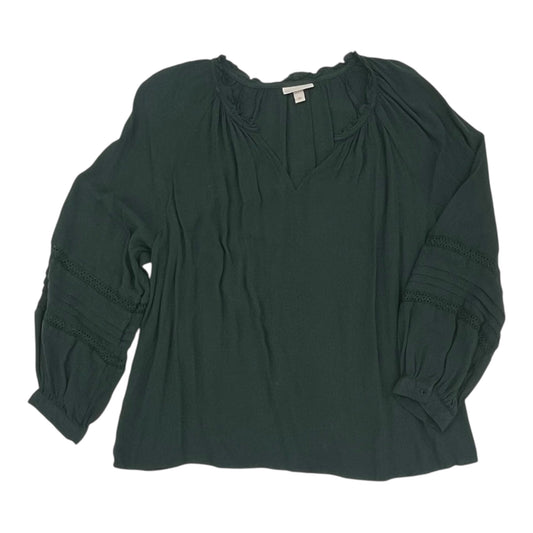 Blouse Ls By Knox Rose In Green, Size:Xxl