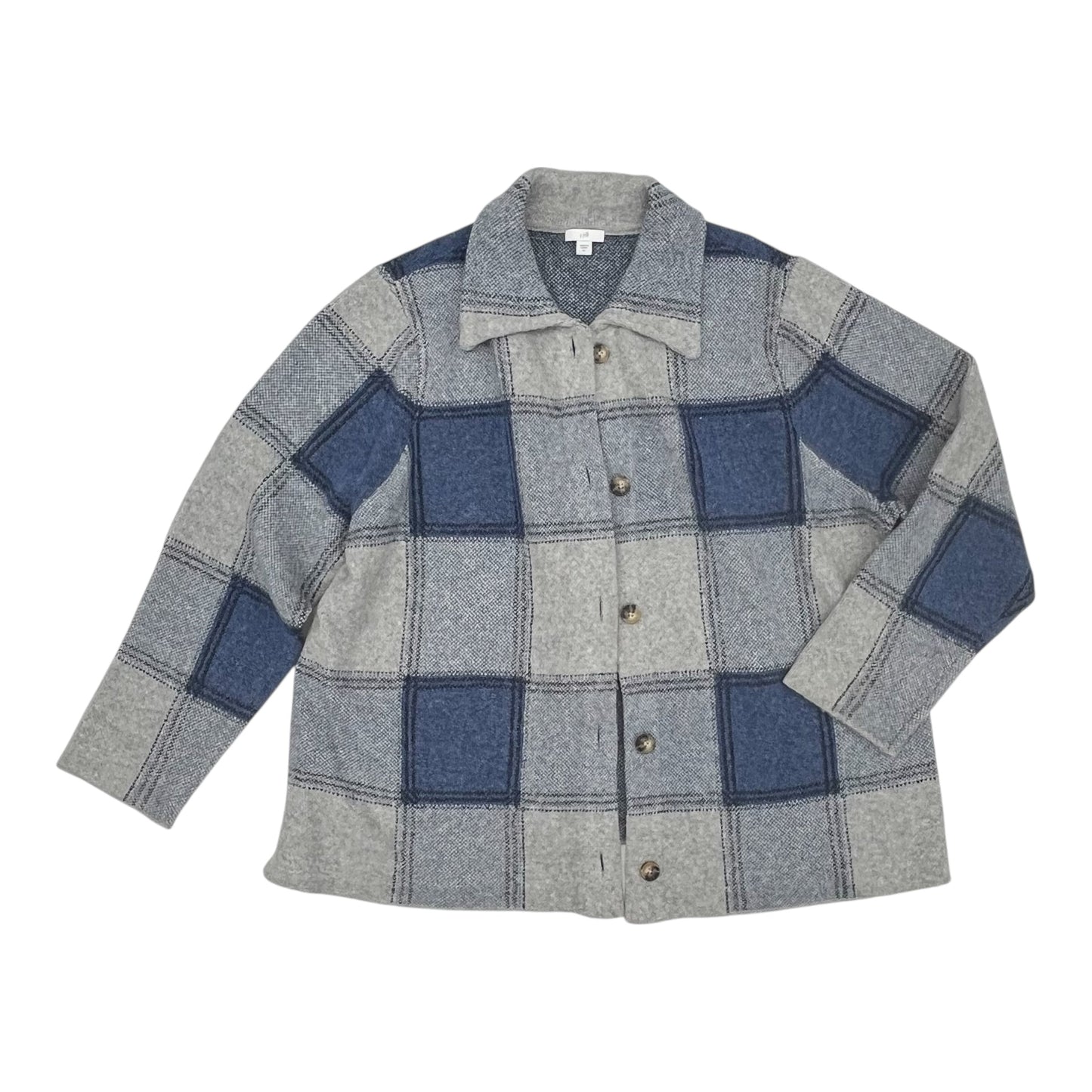 Sweater Cardigan By J. Jill In Blue & Grey, Size:2X