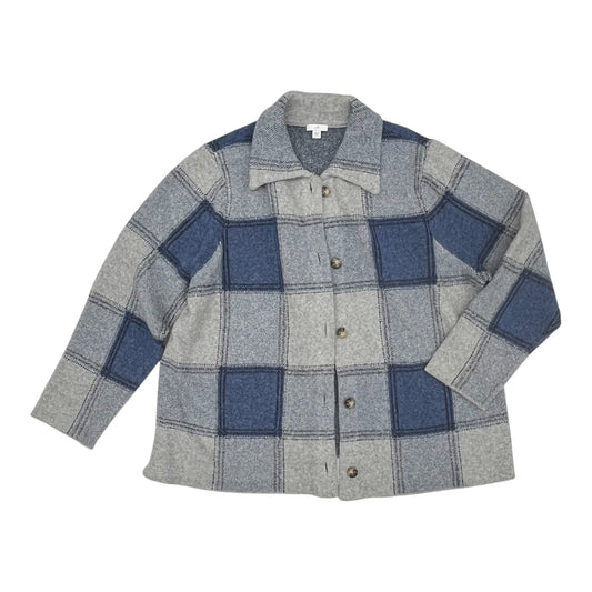 Sweater Cardigan By J. Jill In Blue & Grey, Size:2X