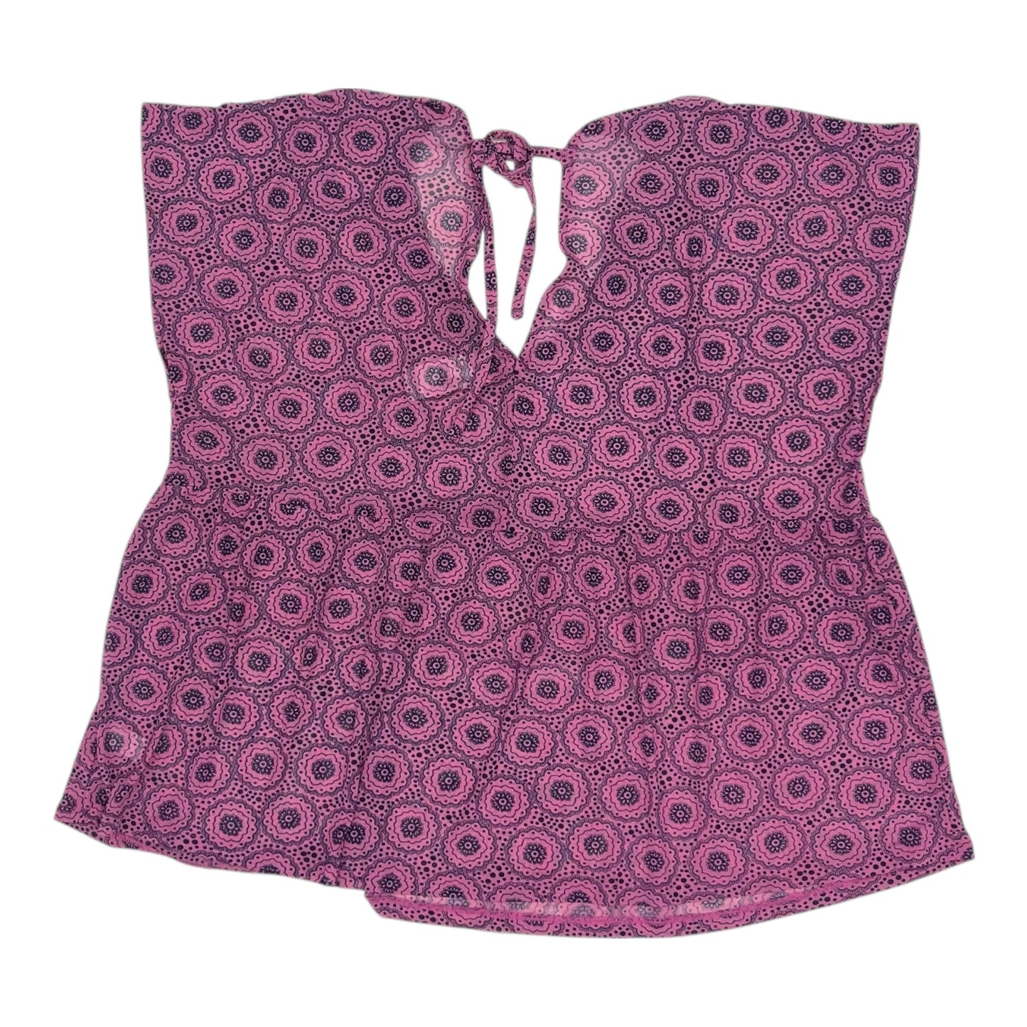 Blouse Ss By Lane Bryant In Blue & Pink, Size:3X