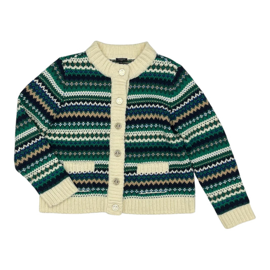 Sweater Cardigan By Talbots In Cream & Green, Size:Lp