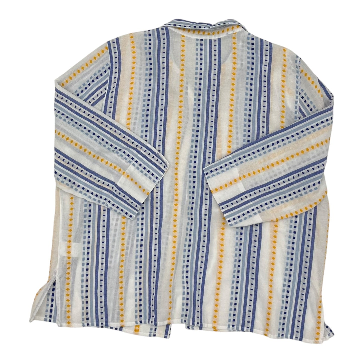 Blouse 3/4 Sleeve By Alfred Dunner In White, Size:Xl