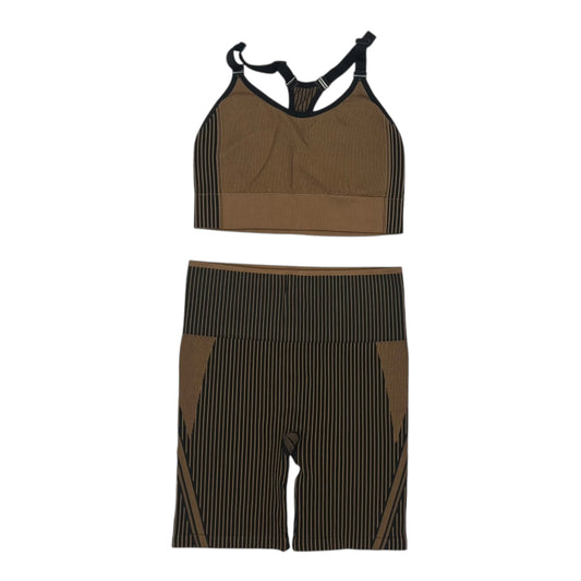 Athletic Shorts 2Pc By Ryka In Black & Brown, Size:M