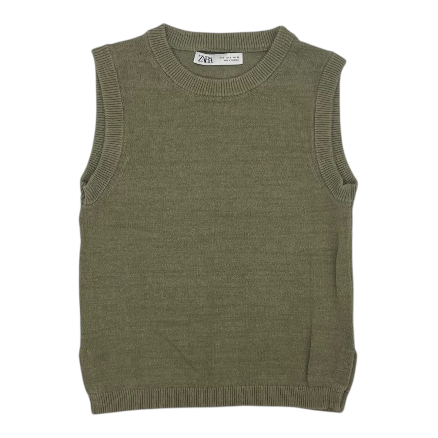 Vest Sweater By Zara In Green, Size:S