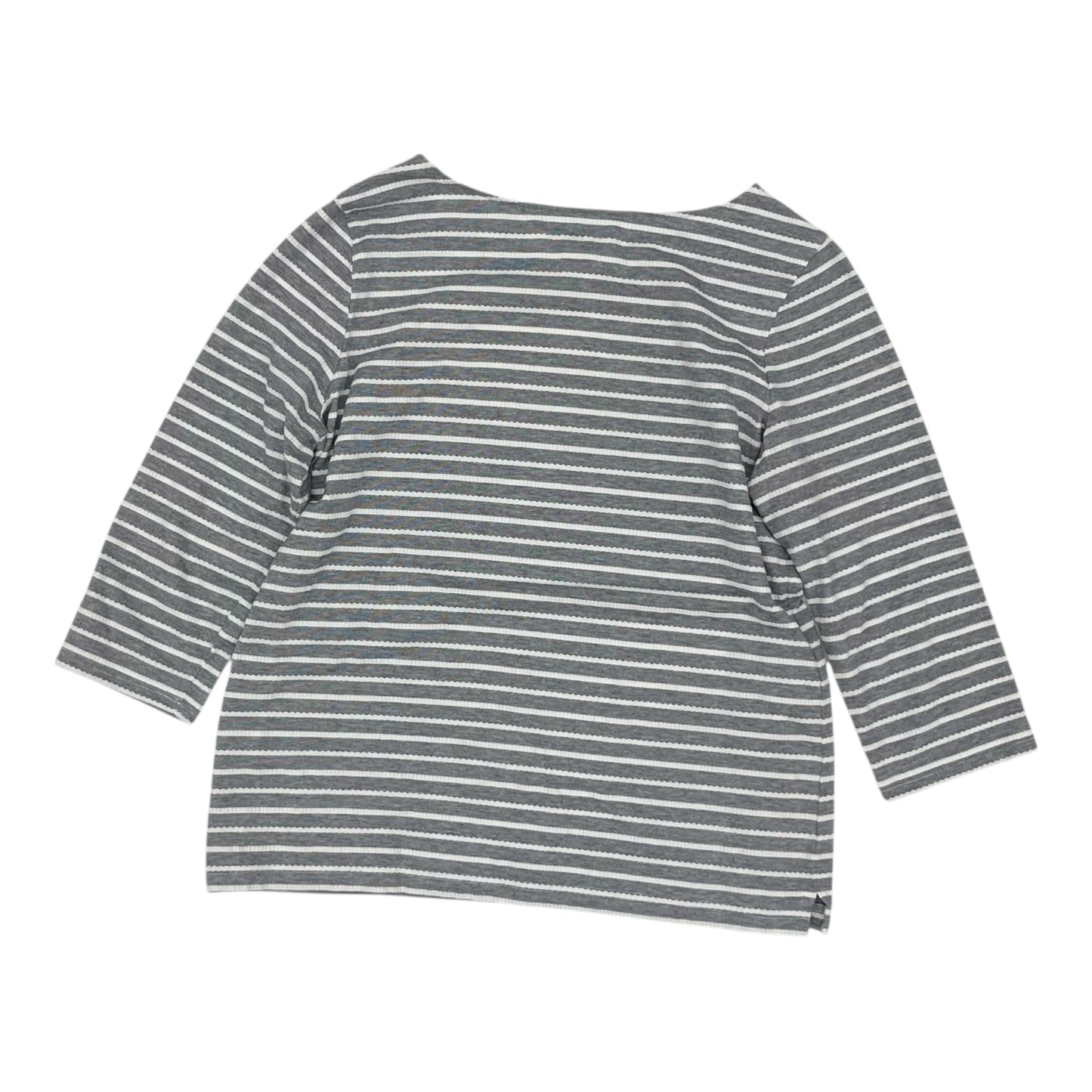 Top 3/4 Sleeve By Croft And Barrow In Blue & White, Size:Xl