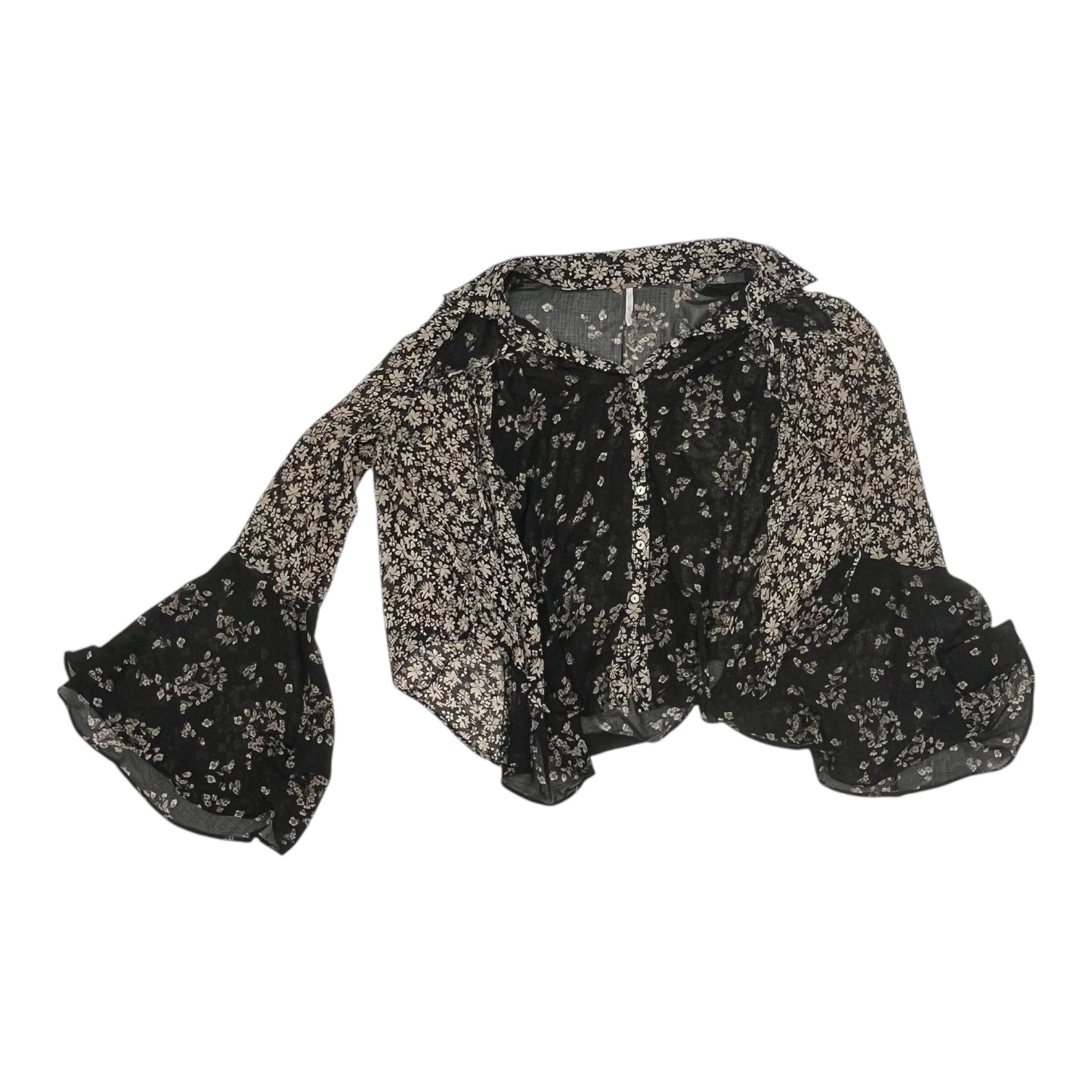 Blouse 3/4 Sleeve By Free People In Black, Size:Xs