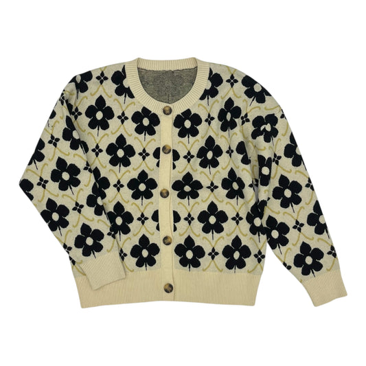 Sweater Cardigan By Cme In Black & Cream, Size:L