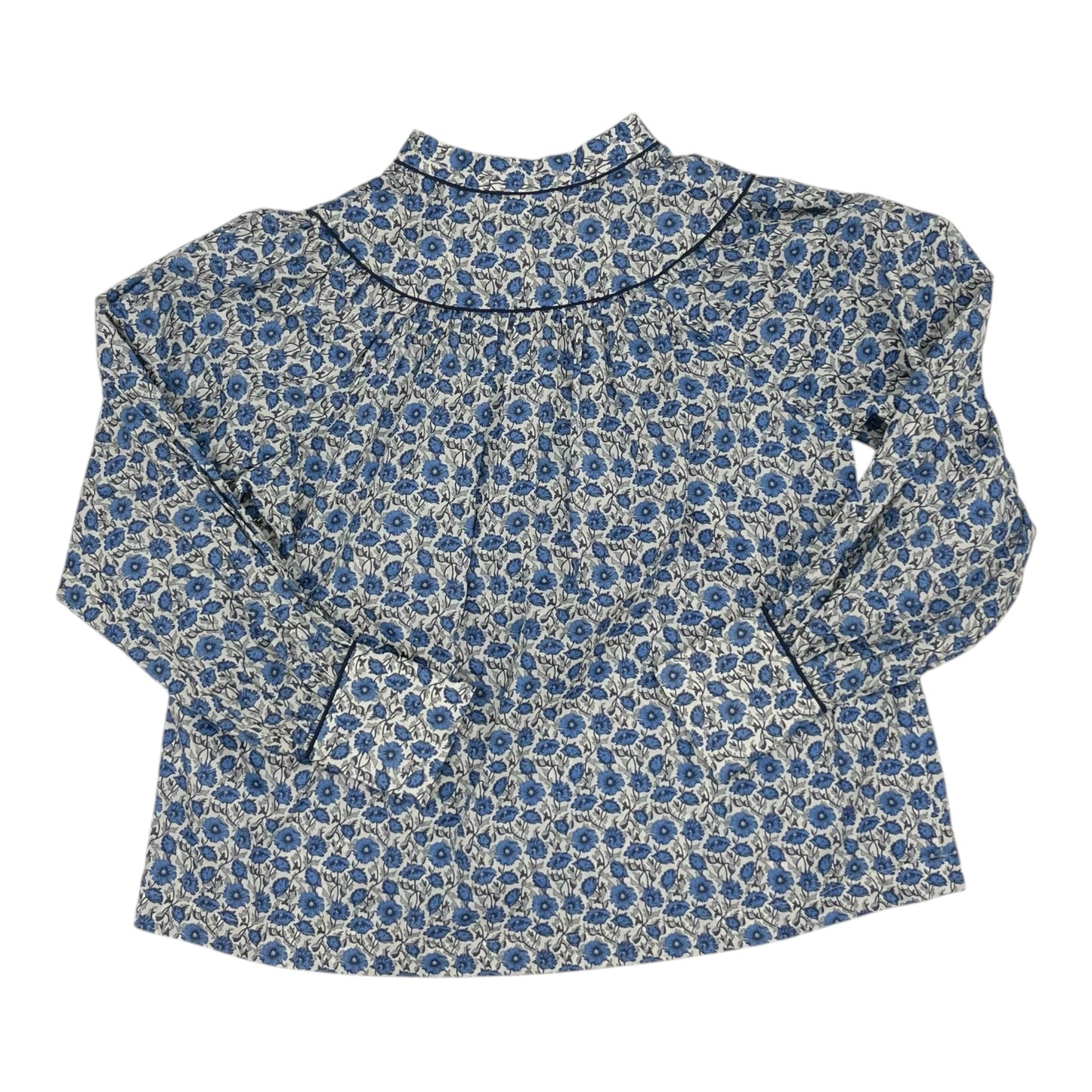 Blouse Ls By Clothes Mentor In Blue & Cream, Size:M