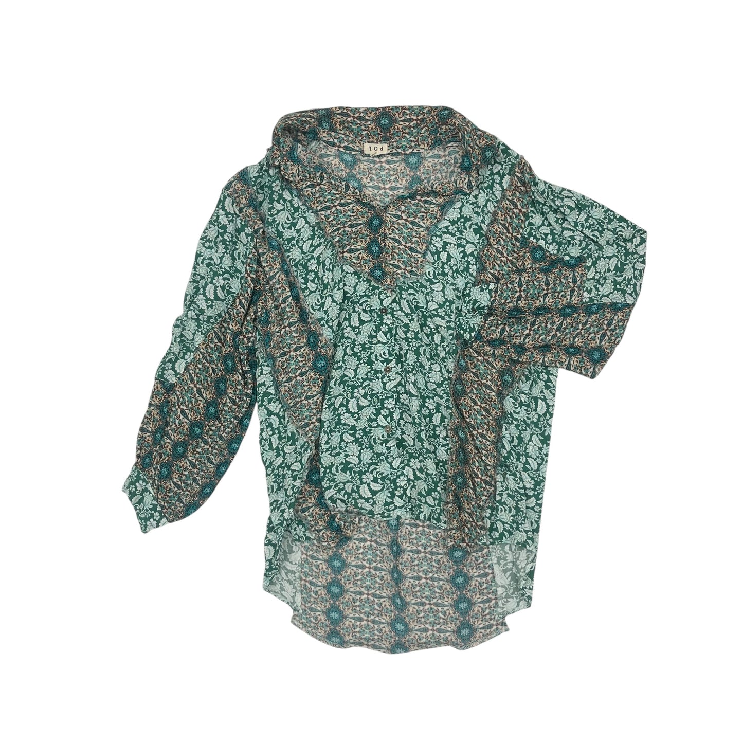 Blouse Ls By Pol In Green, Size:S