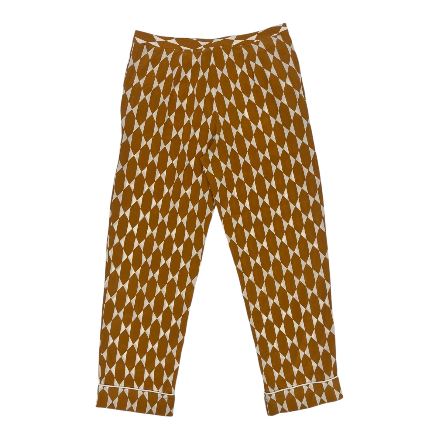 Pants Designer By Tory Burch In Cream & Orange, Size:4