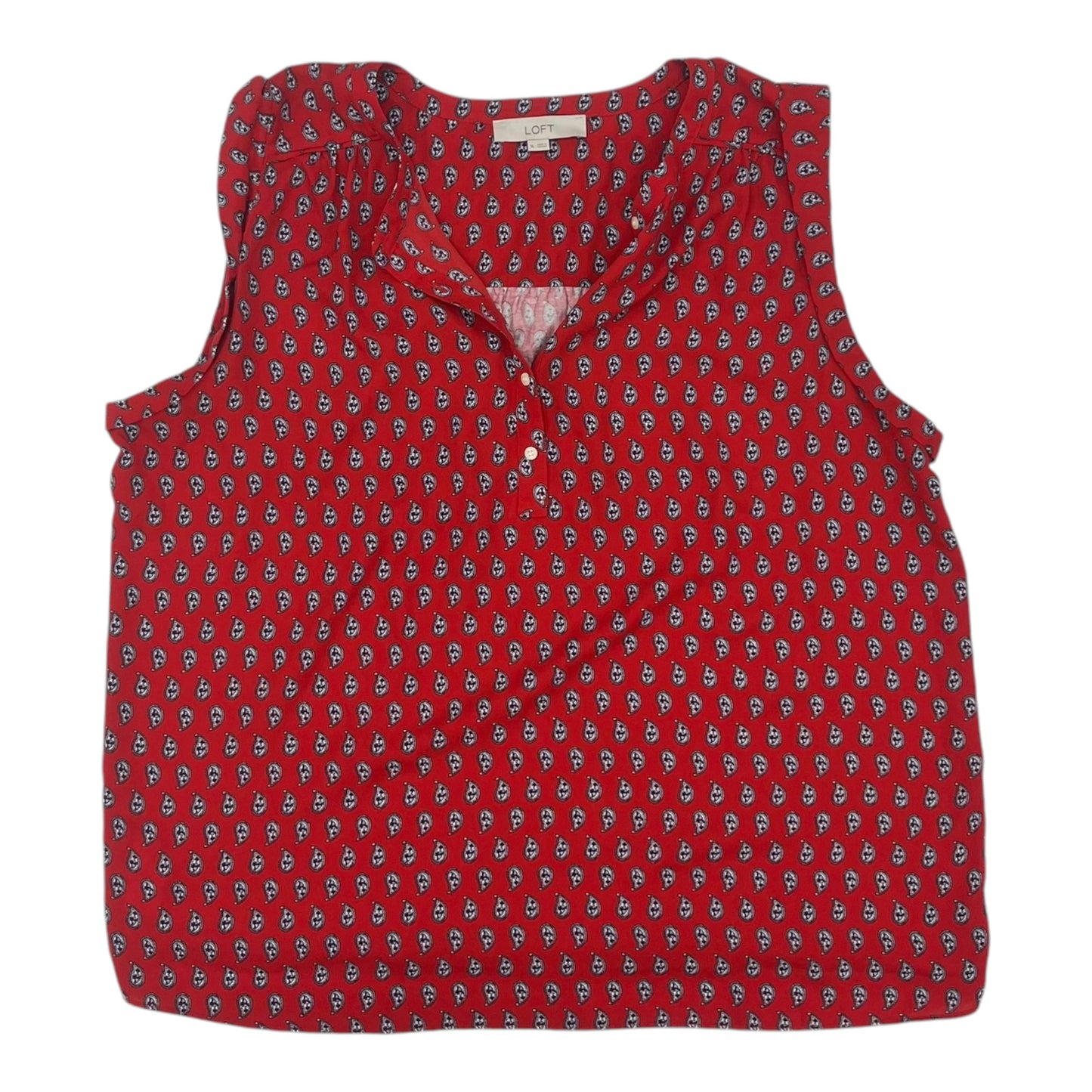 Blouse Sleeveless By Loft In Red, Size:Xl