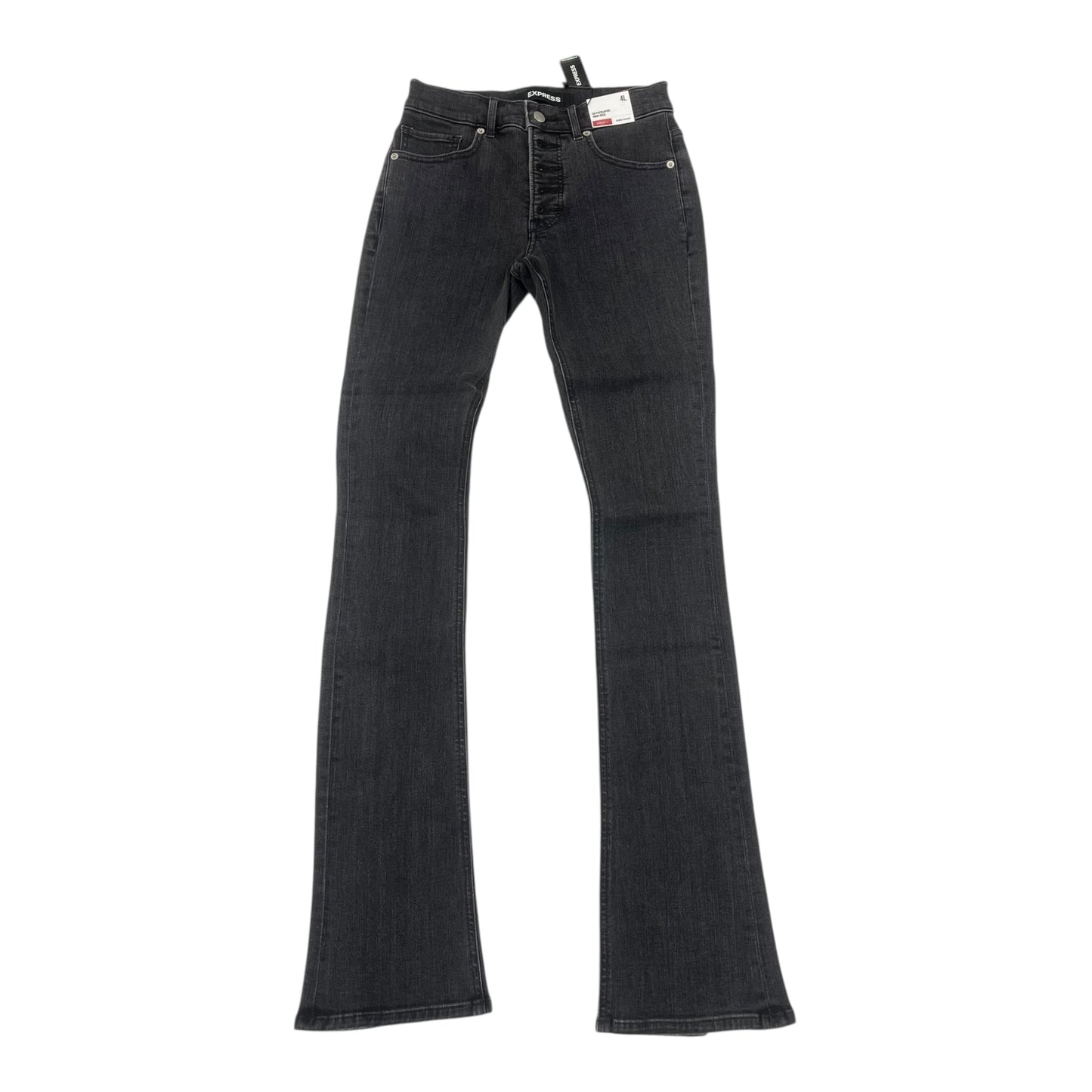 Jeans Straight By Express In Black Denim, Size:4